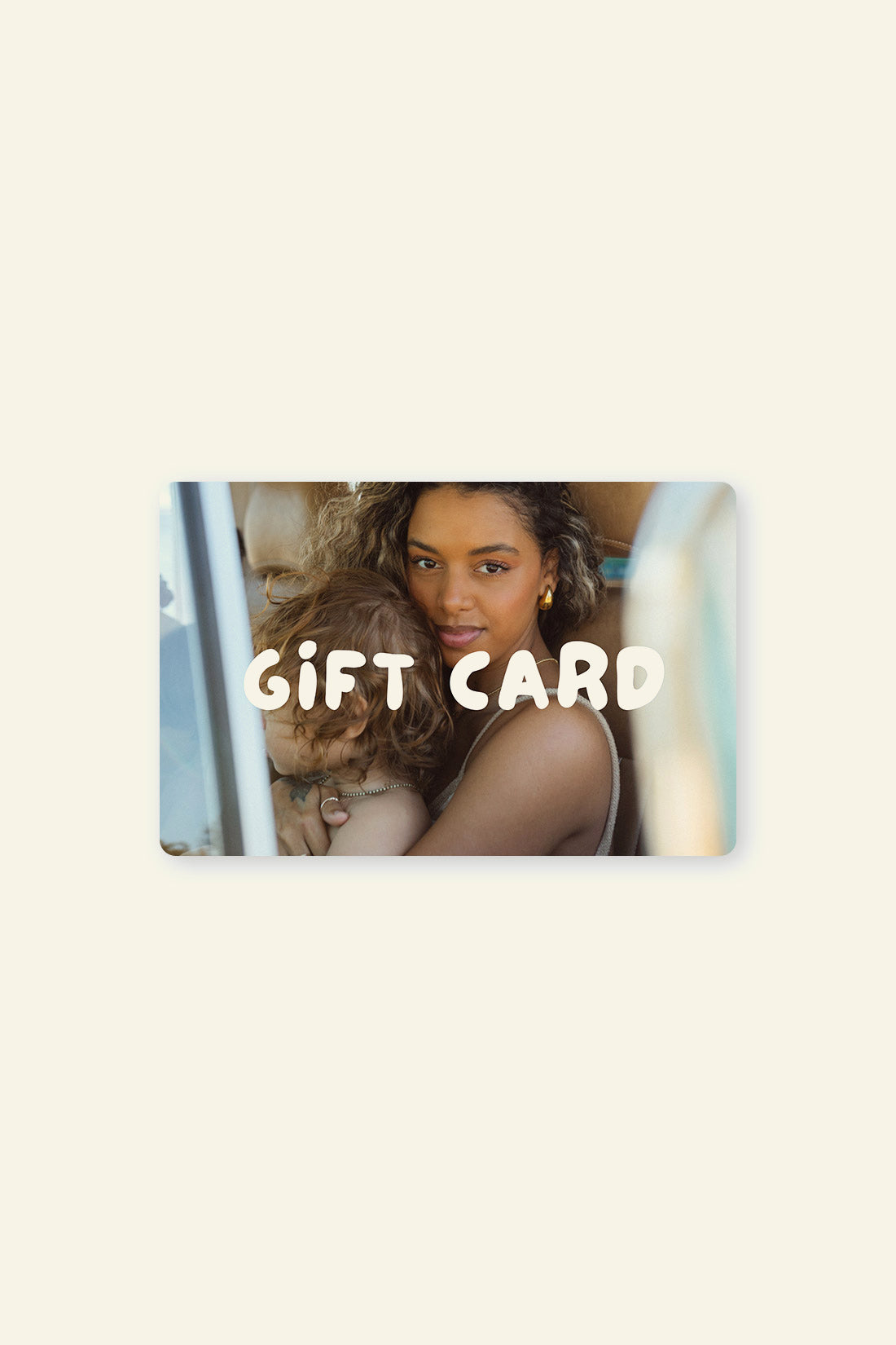 cracker day club gift card featuring a woman and her child in a retro campervan