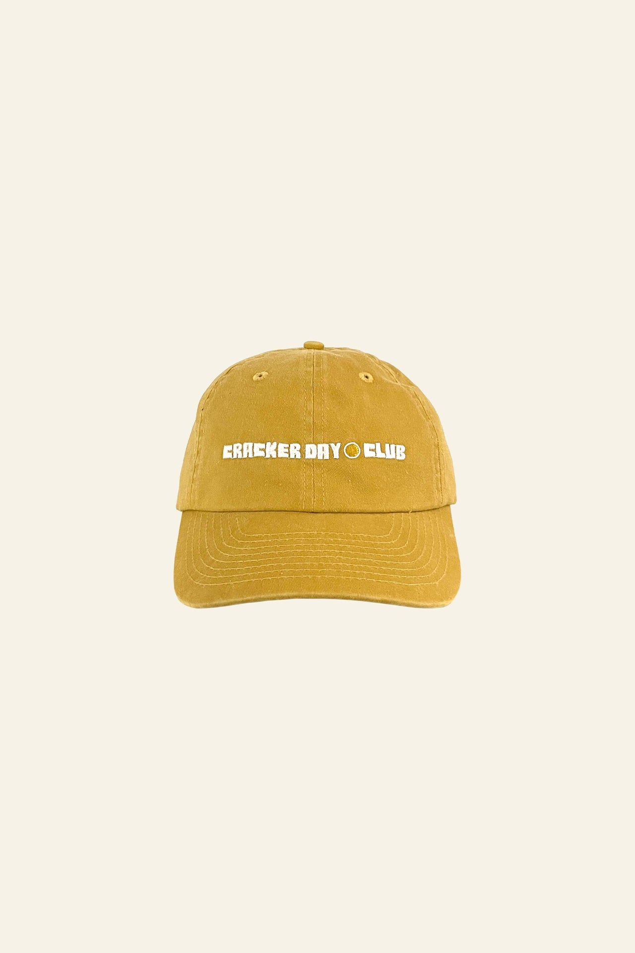 cracker day club wordmark cap for adults in mustard