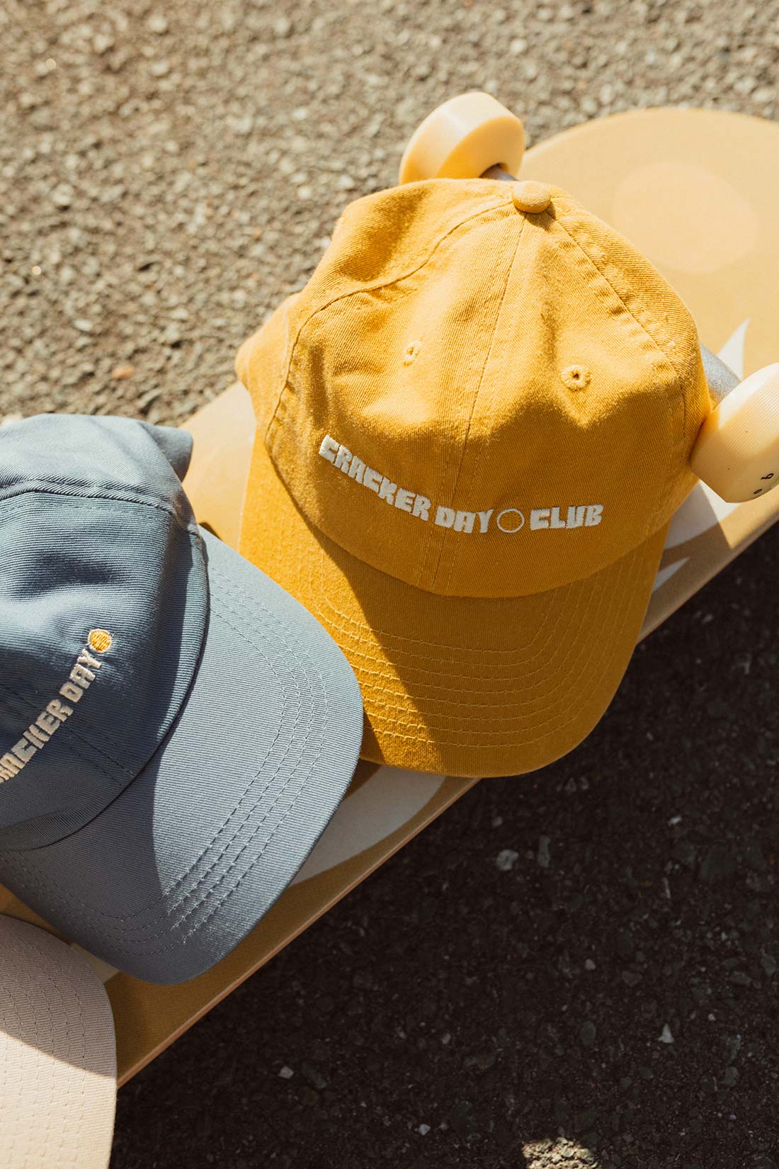 cracker day club wordmark cap for adults in mustard