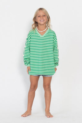 Kids Nautical Long Sleeve Tee - Shamrock Thin Stripe
