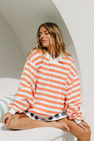 Nautical Long Sleeve Tee - Tangerine