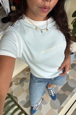 Racer Baby Tee Shirt - Baby Blue